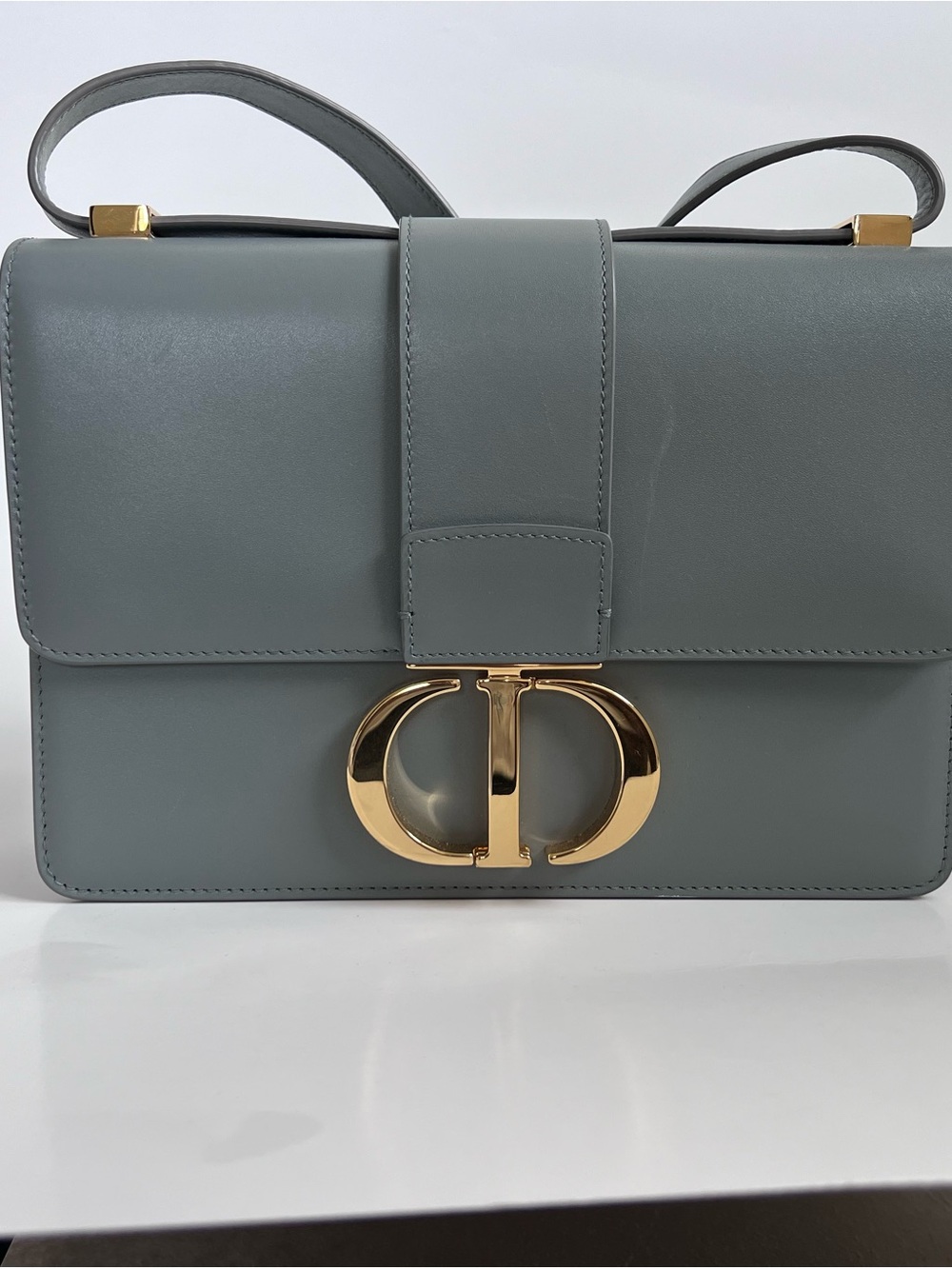 Dior Gray Leather CD-Emblem Shoulder Bag